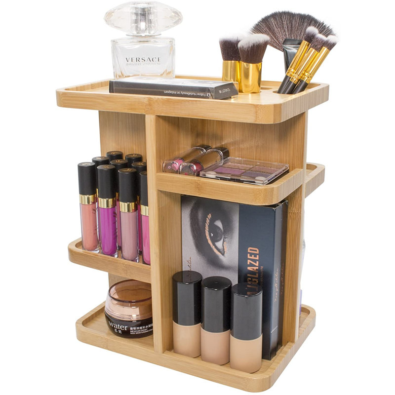 Sorbus 360 degree Bamboo Rotating Makeup Organizer