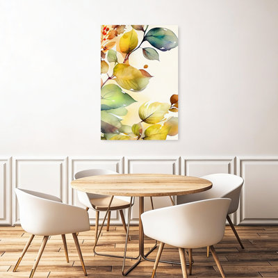 Golden Fall Leaves, fleur abstraite, impression d'art mural