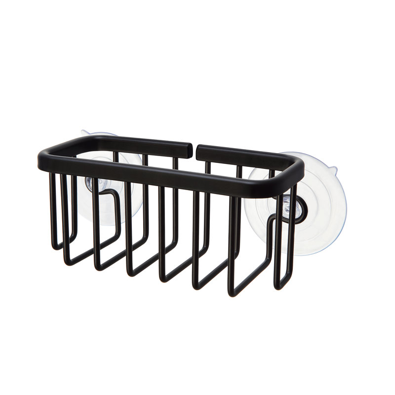 Support à ventouse pour lavabo de cuisine / salle de bain Rust pour éponges, laveurs, savon, Noir