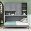 Lit escamotable simple avec armoire, tablettes, éclairage, station de charge USB et prise-1074691766