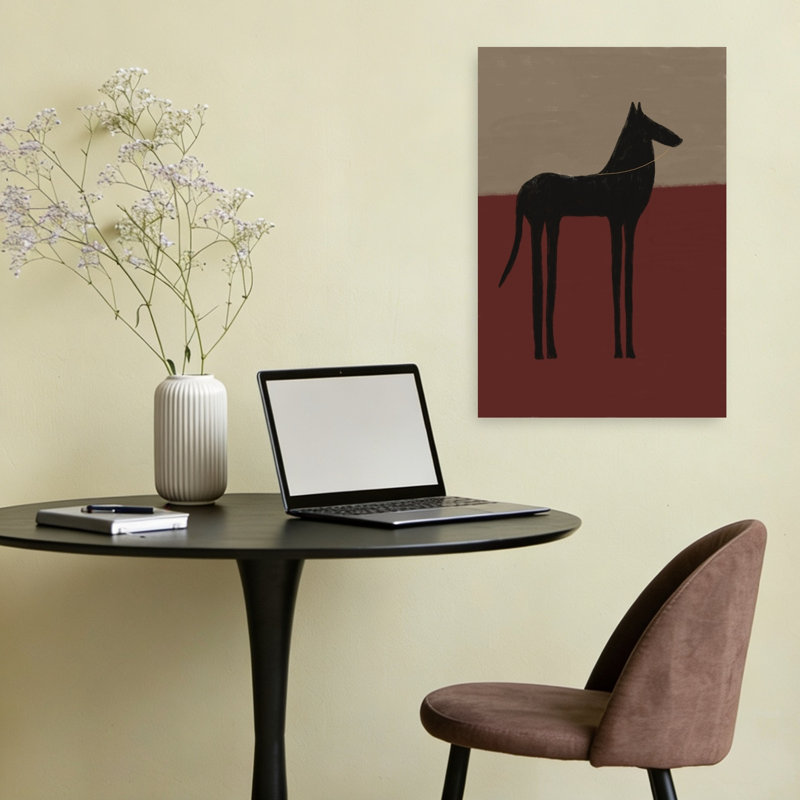 Art abstrait abstrait cheval noir minimaliste