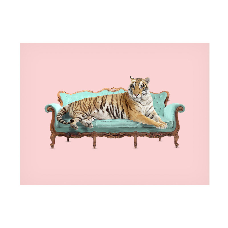 «Lazy Tiger» sur toile, H 24 po x l 32 po x P 2 po