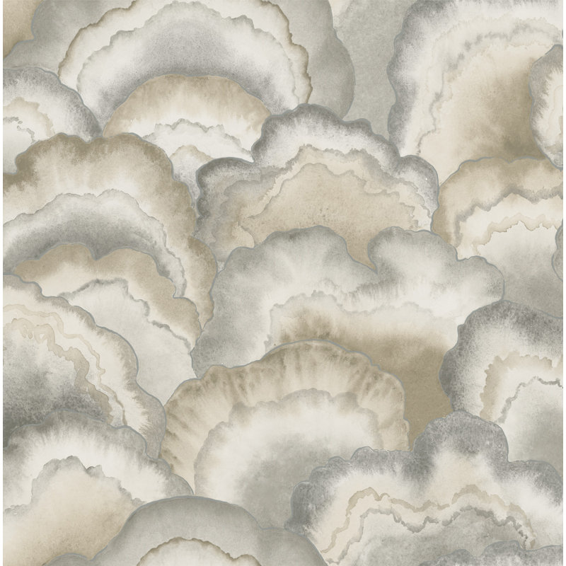 Papier peint Abalone Lavender Fans, Brun
