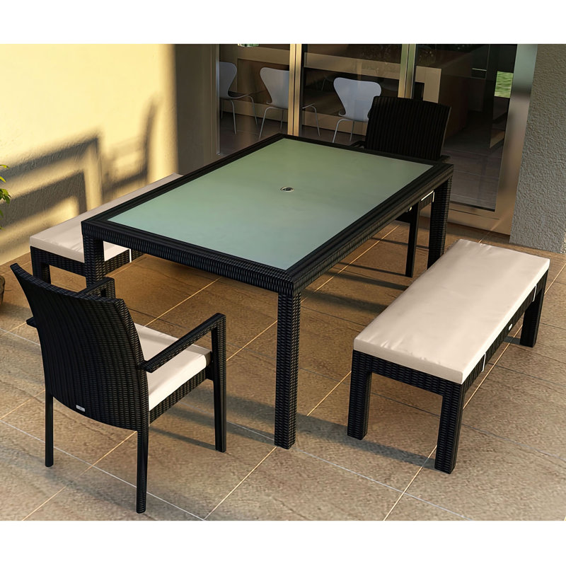 Ensemble repas 5 pièces avec coussins Subrern, Toile lin Sunbrella®
