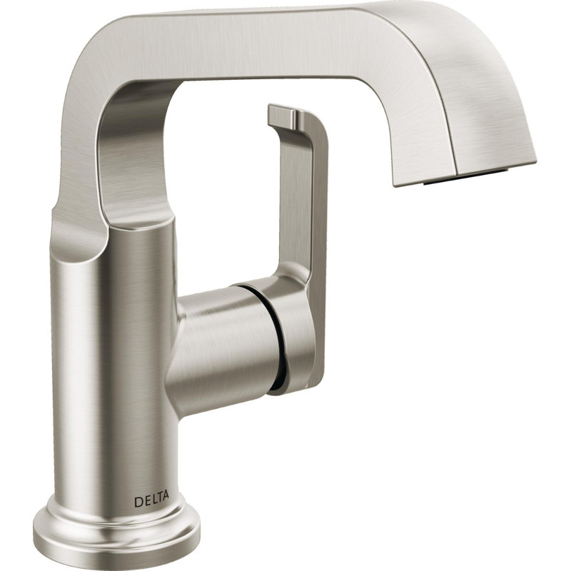 Tetra Single Hole Bathroom Faucet, Single Handle Bathroom Sink Faucet with Drain Assembly, Lumicoat Stainless