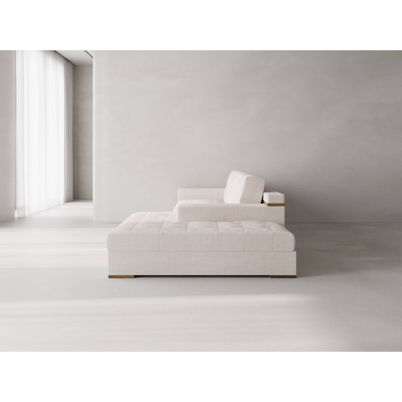 Canapé modulaire Indio, Mélange de polyester ivoire Nevis