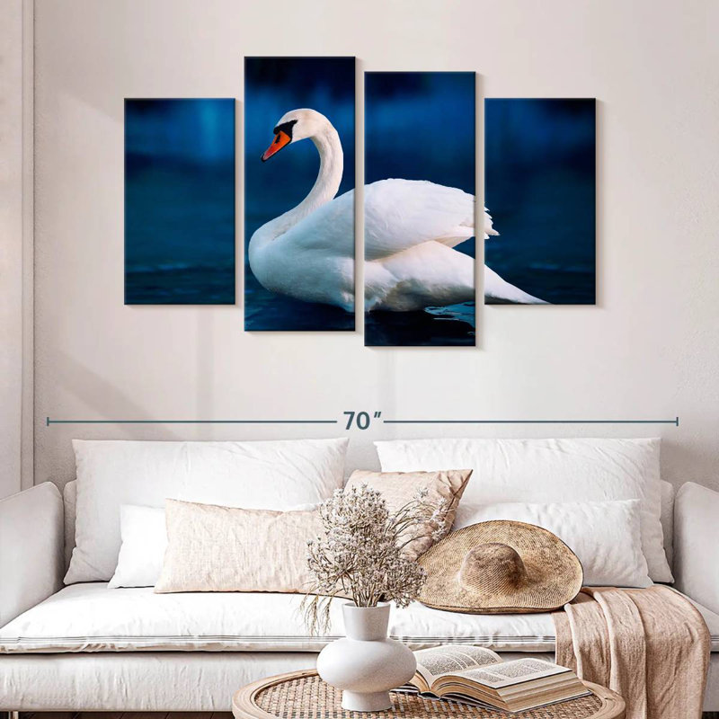 Cygne blanc pur Brampt, H 32 po x l 52 po