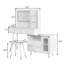 Bureau de meuble-lavabo moderne blanc avec lumières à 3 couleurs, position d'armoire réglable, compartiments de tiroir et éclairage de port intégré, armoire latérale, cloisons,-539923932