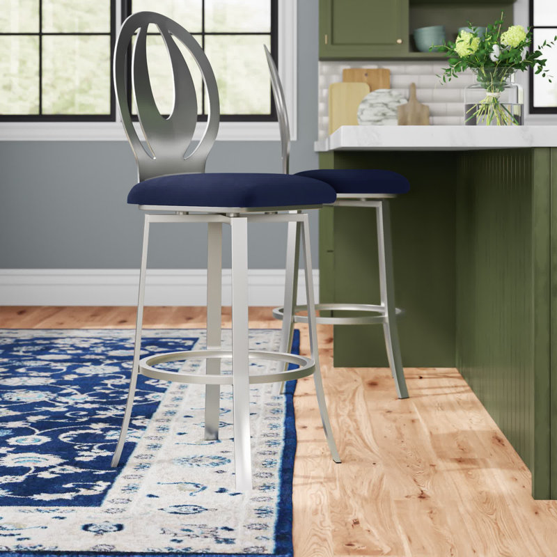 Ollis Swivel Bar & Counter Stool, Navy, Counter Stool (24” Seat Height)