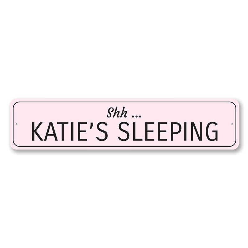 Signe en aluminium «Sleeping Baby», H 6 po x l 24 po x P 0,063 po