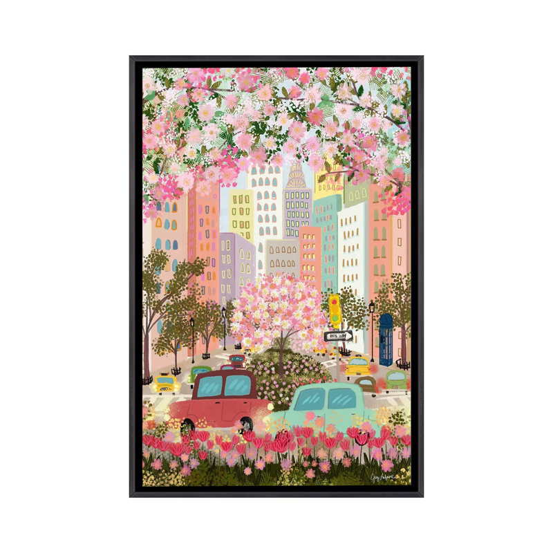 «Hazy Pink Day», reproduction d'art sur toile encadrée, H 60 po x l 40 po, Reproduction encadrée sans passe-partout