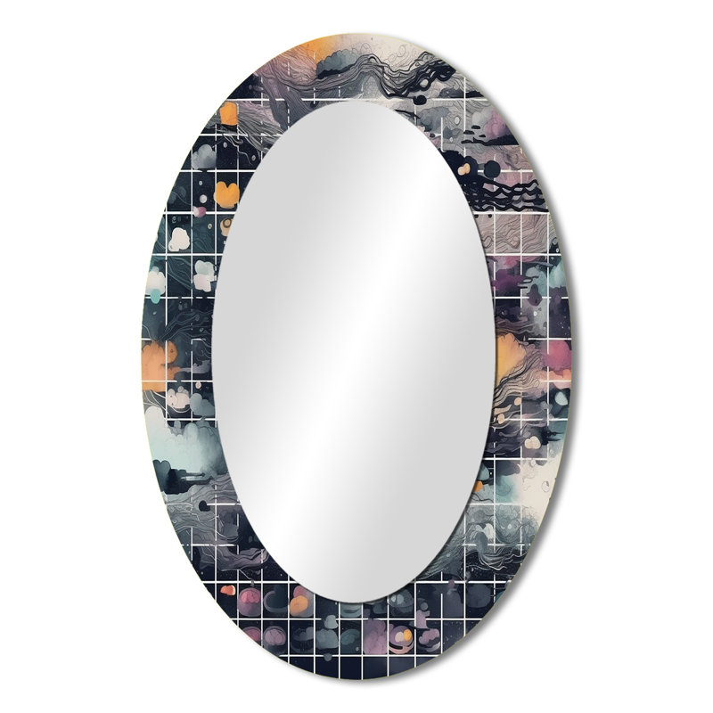 Miroir mural bleu et orange Vibrant Paradoxes III - Bleu, 36 po x 24 po