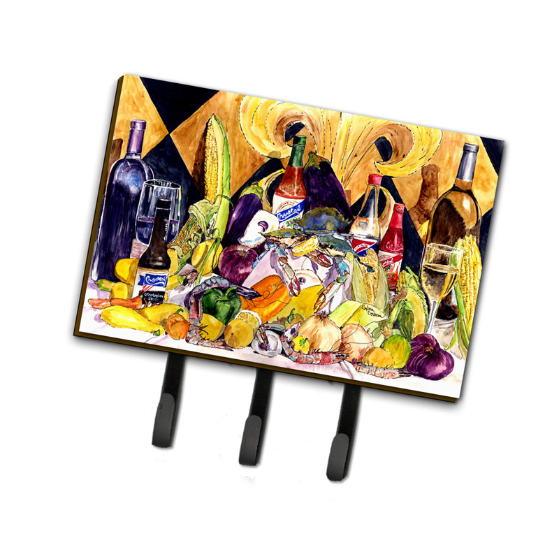 Metal Wall Organizer with Key Hooks