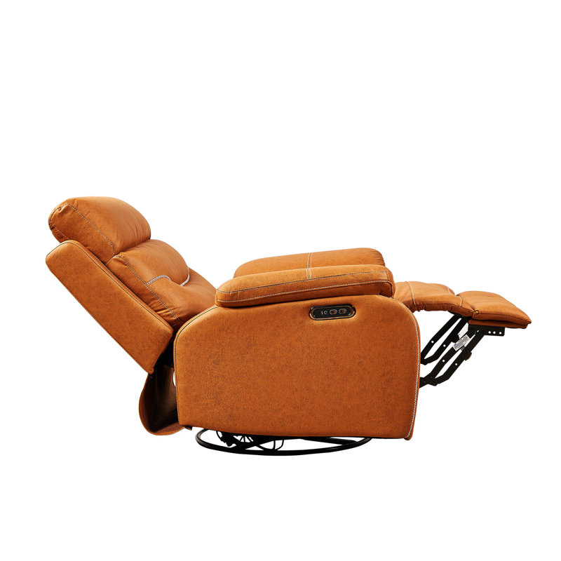 Fauteuil inclinable rotatif électrique Toderita, Polyester brun