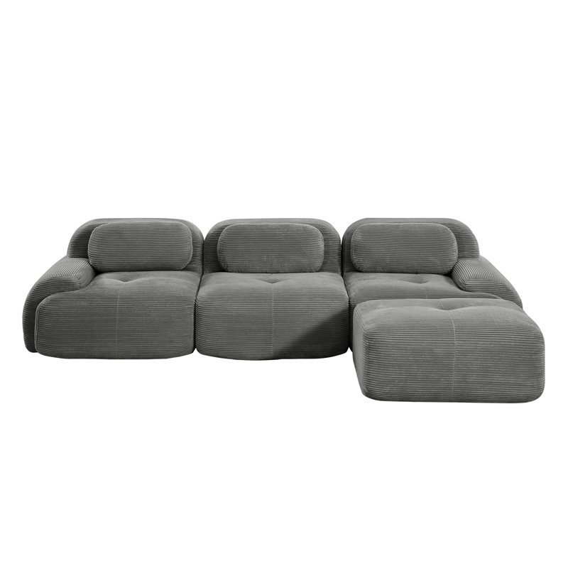 Canapé modulaire en velours côtelé de qualité supérieure, configuration flexible, aucun assemblage requis