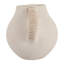 Élégant vase de poterie avec poignée en rotin tissé pour la décoration intérieure - Grand vase élégant pour table, cuisine ou salle à manger - Ivoire et blanc