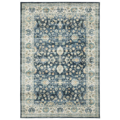 Tapis bleu / ivoire Jacquarius