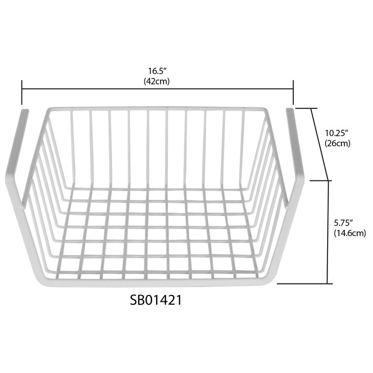 Under Shelf Metal Basket Prep & Savour Color: White