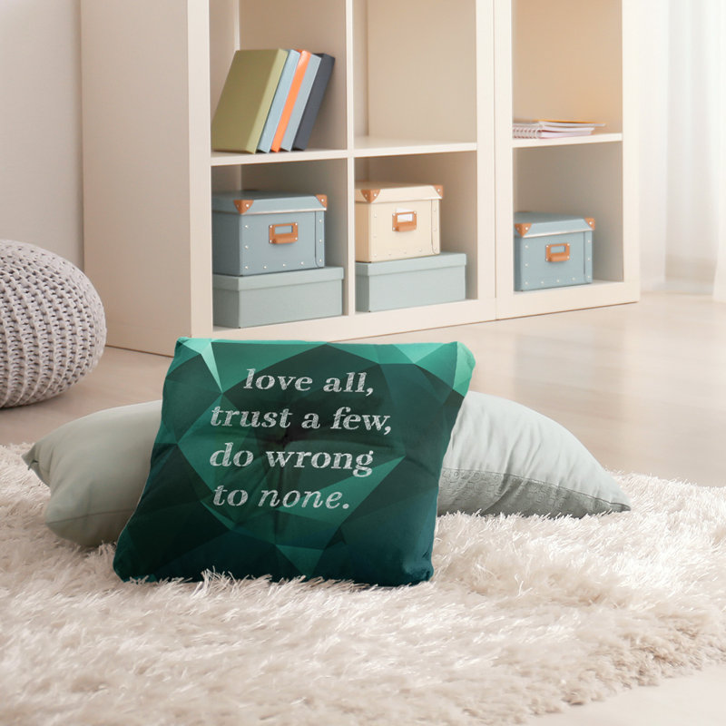 Coussin intérieur / extérieur Do No Wrong, Émeraude, H 26 po x l 26 po