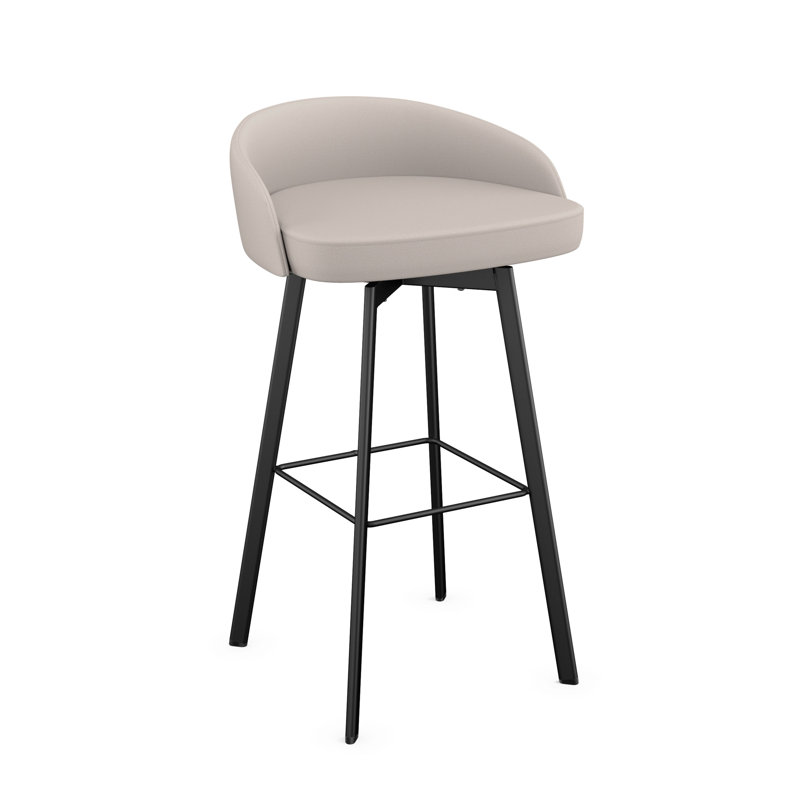 Bethanee Swivel Counter & Bar Stool, Counter Stool (26" Seat Height), Black, Cream