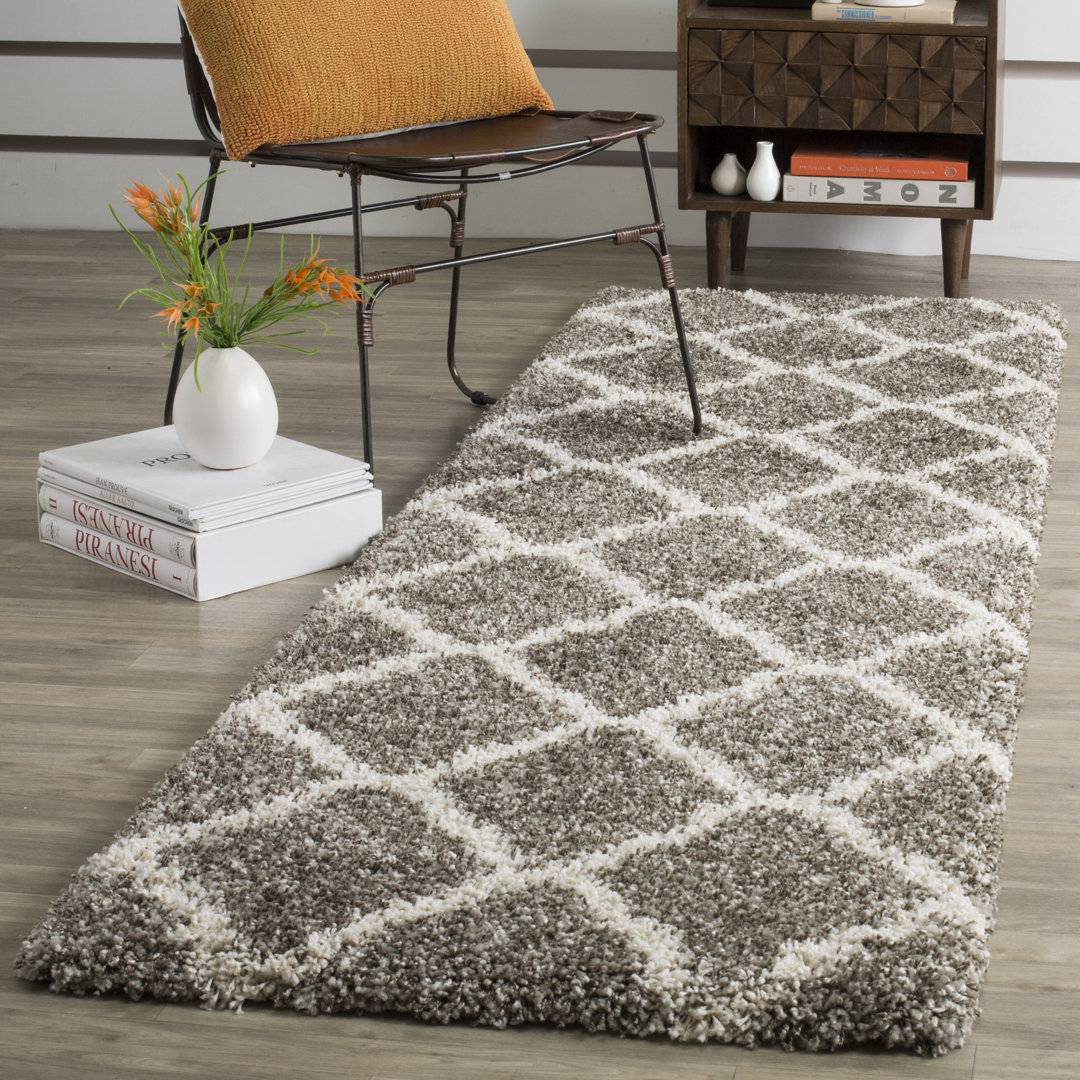 Darrol Hudson Shag Performance Geometric Rug House of Hampton® Rug 