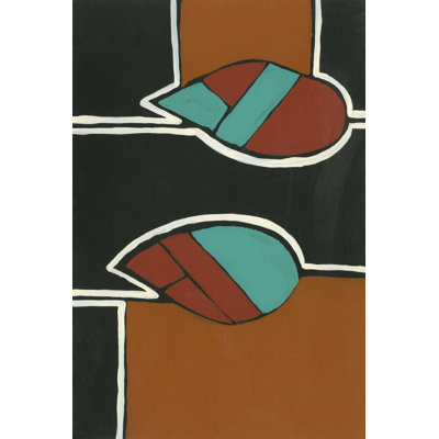 Rust and Teal Patterns VI 1 Piece Wrapped Canvas Painting