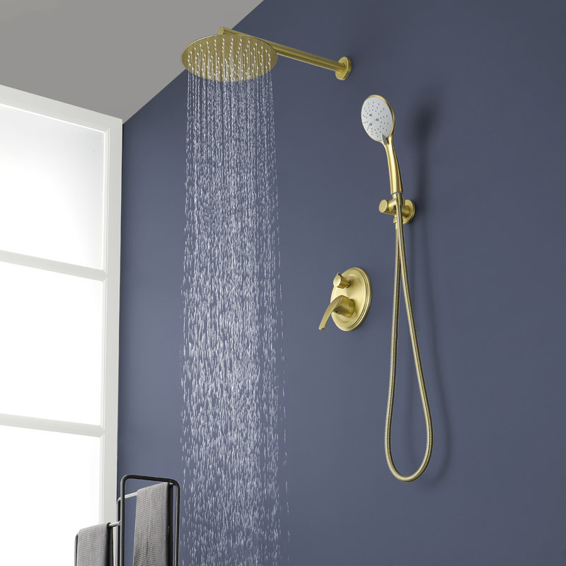 All-In-One Kit with Rough in-Valve, Brushed Gold