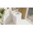 Badeloft Rectangular Stone Resin Freestanding Pedestal Bathroom Sink SB-04-A-G in Glossy White-71525545