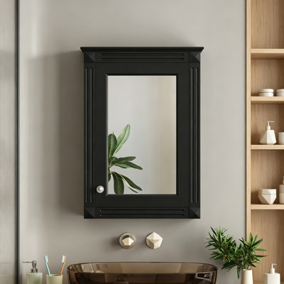Armoire de rangement murale avec miroir et tablette réglable