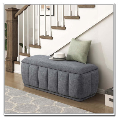 Banc de rangement en velours côtelé Corduroy