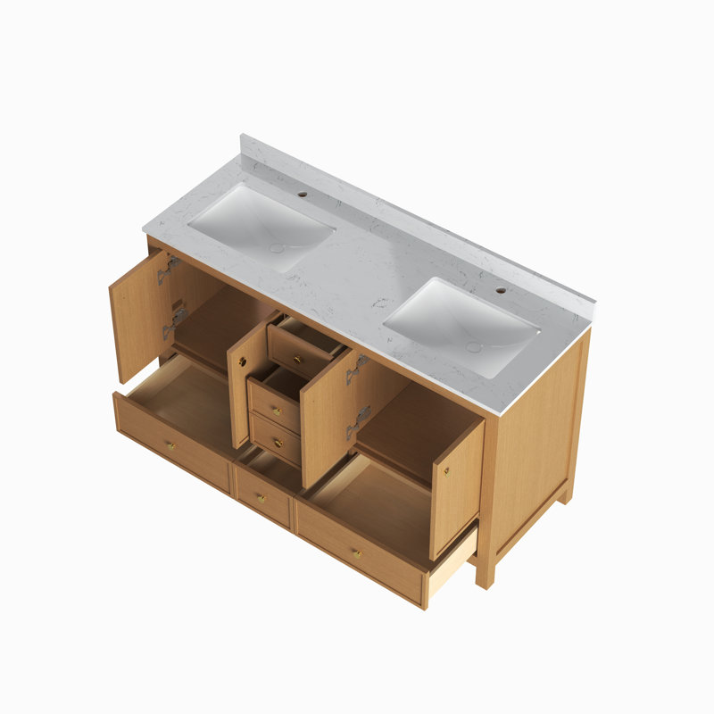 Armoire de meuble-lavabo double, 59"