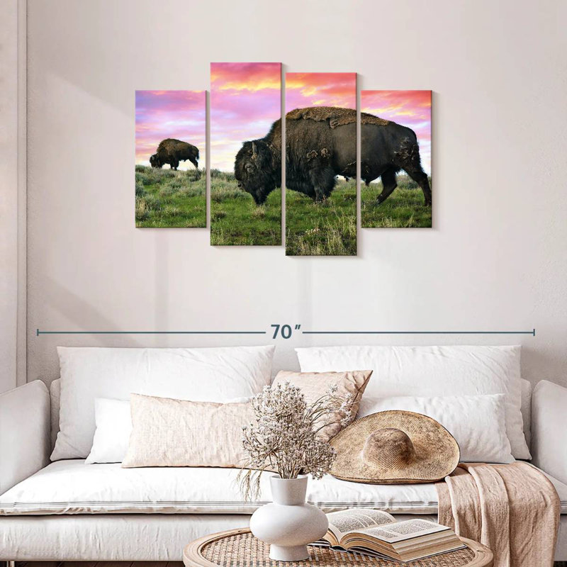 Brampt Bison And Buffalo, 27" H x 43" W