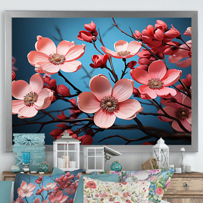 «White and Pink Dogwood Blossoms II», reproduction sur toile