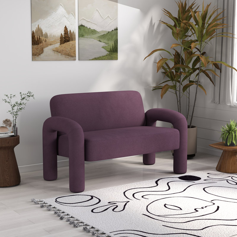 Causeuse en velours 2 places Iryanna, Mauve