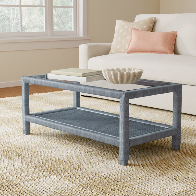 Graham Glass Top Coffee Table, Sea Glass