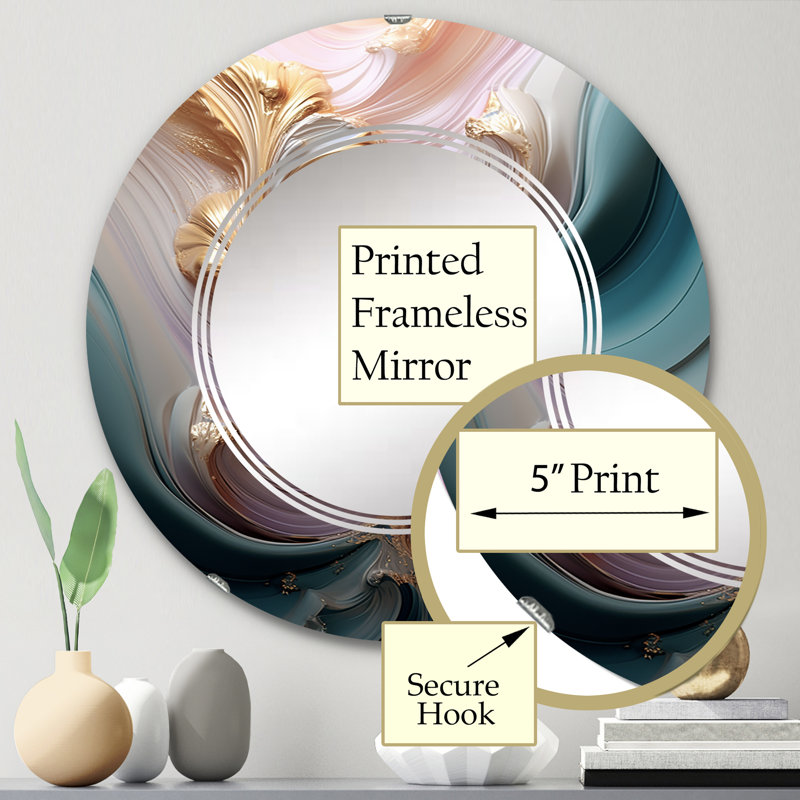 Irati - Miroir mural moderne rond, 24 po x 24 po