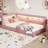 Twin XL Upholstered Platform Bed with USB Ports & LED Light Strip, Modern Bedroom, Pink-228532340-228532347
