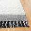 Tapis marocain en laine / coton tissé à plat marocain noir / ivoire-1743764692