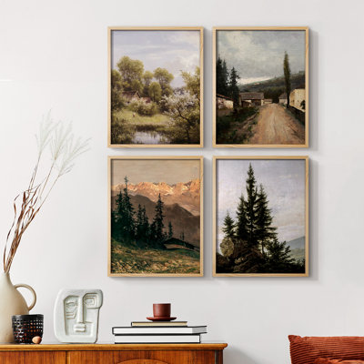 «Vintage Landscape CCXI», ensemble de 4 encadrés