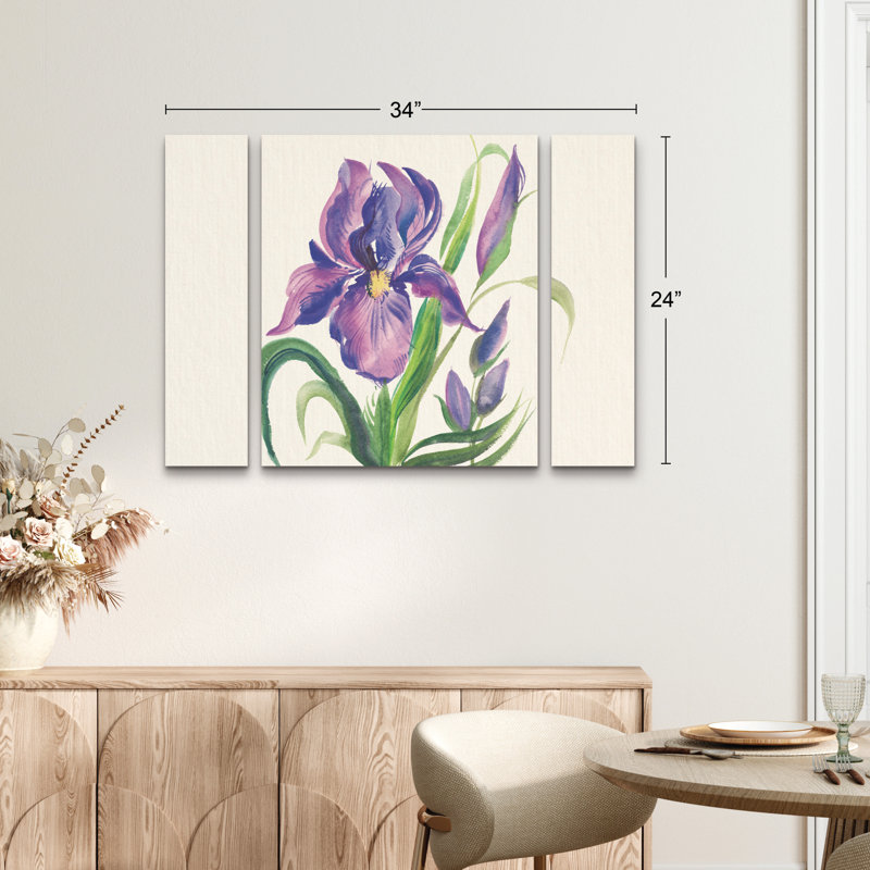 Ensemble de 3 panneaux muraux sur toile - "Bloom Bloom II" par Kristy Riz pour décoration de salon, de chambre à coucher ou de bureau 