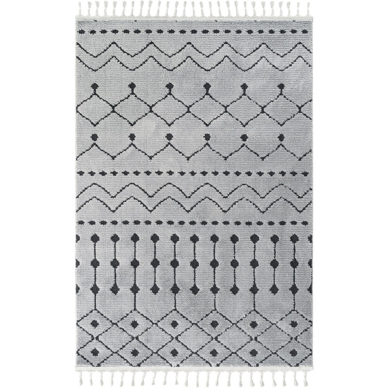 Abundio Machine Made Indoor / Outdoor Area Rug, Rectangle 5'3" x 8'2"