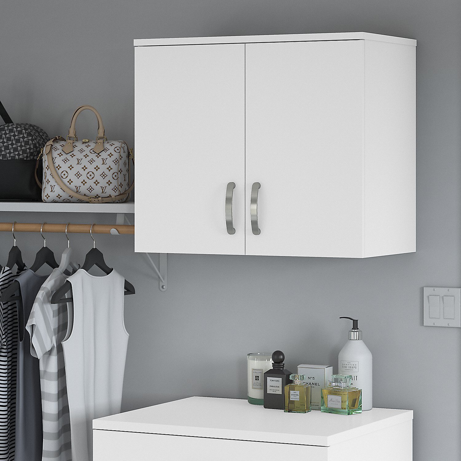 Universal Tall Clothing Storage Cabinet in Platinum Gray - Engineered Wood