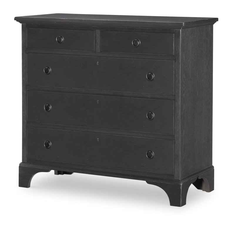 Commode décorative Country Market Vintage Country (5 tiroirs, pieds arqués), Noir