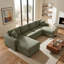 Canapé modulaire surdimensionné en U de 115,3 po avec méridienne - canapé en velours côtelé, 3 coussins décoratifs, assise profonde (22 po) et coussins épais (5,9 po) - grand canapé modulaire de salon, support à ressorts ensachés - Assemblage facile-215093232