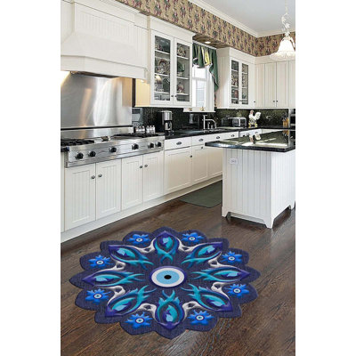 Élégant tapis imprimé en 3D (70 x 70 cm), antibactérien, antidérapant, 100% polyester, hauteur des poils de 8 mm, 650 g / m², lavable en machine | Parfait pour le décor du salon et de la chambre à coucher, facile d'entretien et design durable