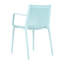Holiday - Fauteuil empilable moderne en plastique 4 pièces pour une utilisation intérieure / extérieure - Dossier ergonomique à lattes, matériau PP toutes saisons, bleu ciel clair - patio, balcon, café-1826194252