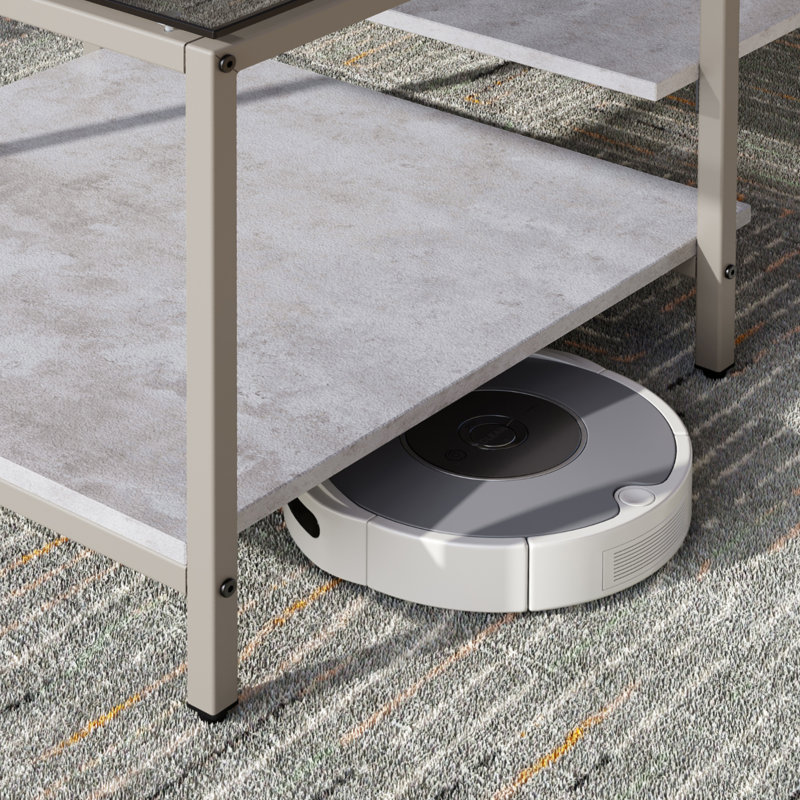 Table basse à 4 pieds avec rangement, Gris