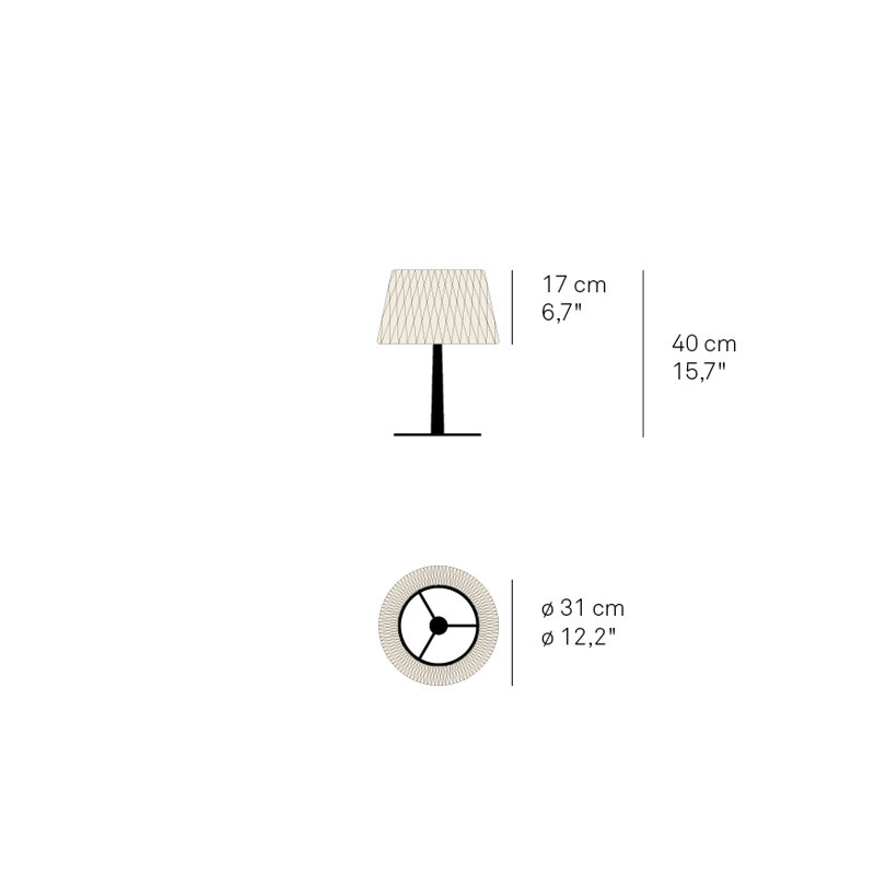 Lola Table Lamp, Natural Beech, Matte Black, 20.9" H x 15.4" W x 15.4" D