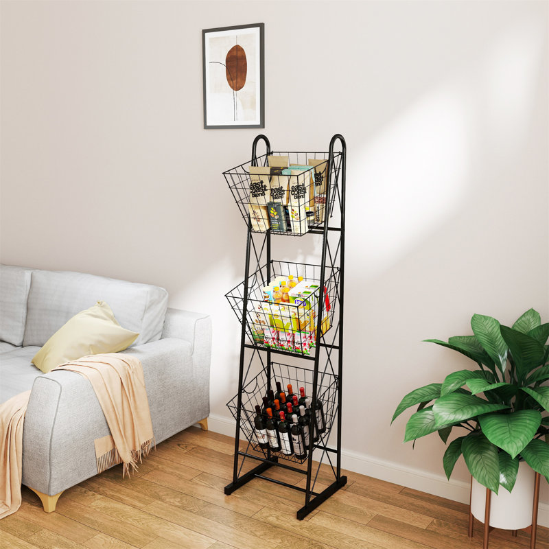 Rangement à 3 niveaux pour panier de cuisine