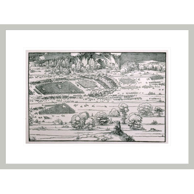 Démonstration de mesures défensives pour protéger une ville contre une armée assiégeante, détail à droite d'une plaque de «Teaching about the Fortification of Towns Castles and Places» par Albrecht Dürer - Impression Giclée encadrée